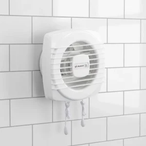 6” Window Mounted Exhaust Fan Pull Cord Switch White ABS Plastic Electric 220V Low Noise 42dB CE Certified
