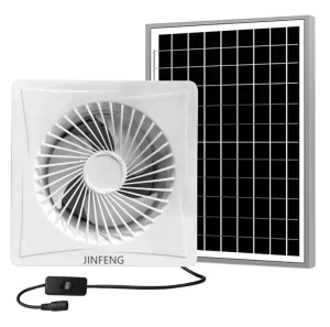 6-inch Solar DC Powered Plastic Exhaust Fan 3 Rotating Blades 36 DB Quiet Operation Window-mounted Fan