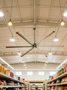 6.7m 22ft Industrial Style Ceiling Fan with Motor Touch Control Energy Saving Aluminum Alloy Blades for Warehouse