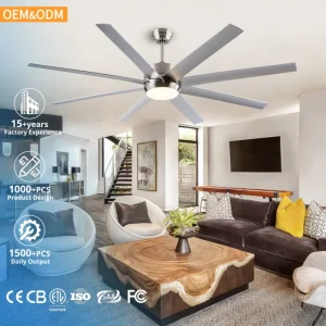 60 Inch 8 Blade Large Modern White Ceiling Fan with Lights and Remote 3cct Dimmable Indoor Outdoor Living Room Ceiling Fan