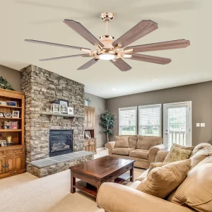 60 Inch Ceiling Fan with Light Remote Control Adjustable Lighting European Style Fandelier Ceiling Fan