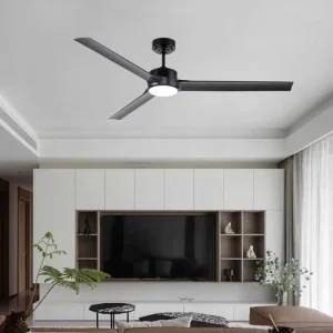 60 Inch LED Ceiling Fan With Light 3 ABS Blades DC Motor Remote Control Decorative Indoor Ceiling Fan