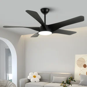 60 Inches 5 Blades Modern Ceiling Fan with 3 Dimmable LED Lights Reversible DC Motor Fan with Remote Control for Indoor Outdoor