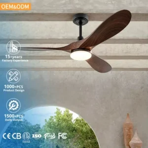 60″ Indoor Ceiling Fan with Light and Remote Control Minimalist Style Quiet Motor Modern for Bedroom or Living Room Ceiling Fan