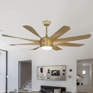 60-inch Ceiling Fan with 3-Color LED Lights Brushless DC Motor 6-Speed Adjustable Comfortable Cooling at Your Control