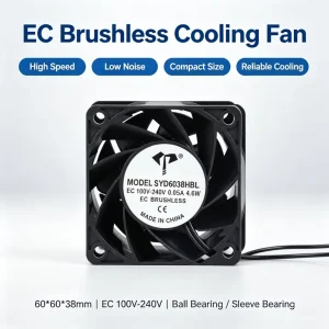 6038 EC Cooling Fan 60x60x38mm 100V-240V Brushless Axial Flow Fan Universal Voltage Mini Industrial Exhaust Ventilation Fan