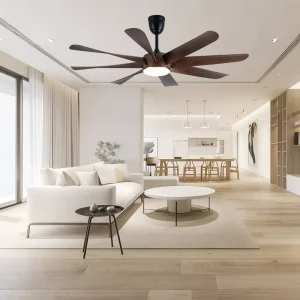 60inch Ceiling Fan With Three-color LED Light 8 Plywood Blades Remote Control High Wind Ceiling Fan