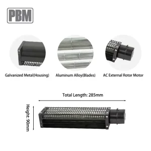 60mm AC Brushless Cross Flow Fan Low Noise Tangential Blower for Cabinet OEM Available