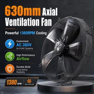 630mm AC Round Axial Ventilation Fan 380V 1380RPM for HVAC Cooling
