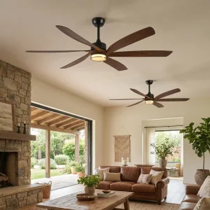 64 Smart White Ceiling Fan LED Light 6 Blade Tuya WiFi App Remote Control DC Motor 100% Copper Motor Outdoor