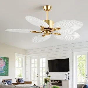 645 HSG 5 Blade DC Motor 6 Speed American Design Quiet LED Iron Ceiling Fan