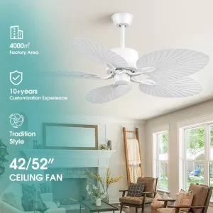 645 HSG LED 5 Blade DC Motor 6 Speed Quiet Ceiling Fan with LED Lighting Energy Efficient