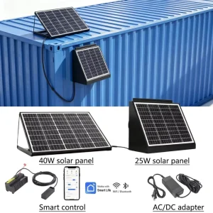 65W Solar Wall-Mount Exhaust Fan with IP68 Motor, Wireless Hot Air Ventilator for Containers, Self-Sustained Cooling Vent