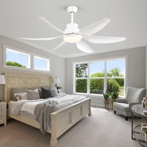 66 Inch White High Wind DC Ceiling Fan 220V Indoor Ceiling Fan With LED Lights