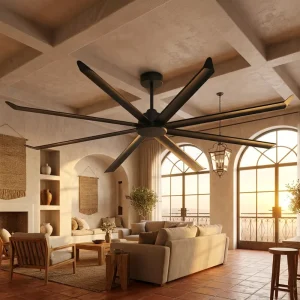 6ft/7ft/8ft/10ft8 Black Aluminum-Blade DC Motor Modern 8-Blade Ceiling Fan Remote Control 6-Speed High Wind Volume Industrial