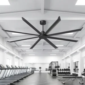 6ft/7ft/8ft/10ft8 Black Aluminum-Blade DC Motor Modern 8-Blade Ceiling Fan Remote Control 6-Speed High Wind Volume Industrial