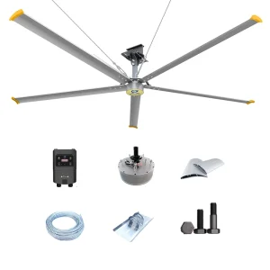 7.2M Industrial Ceiling Fan with Motor Aluminum Alloy Blades 220V 380V 1.5KW 15000 Square Meter Coverage HVLS Fan