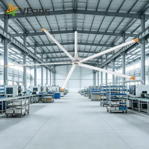 7.3m 24ft Large Size Aluminum Blades Safe Long Service Life HVLS Industrial Ceiling Fan Large Wind Fan for Warehouse Cool