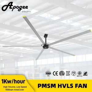 7.3m 6.1m 5.5m 4.8m 3.6m 3m Very Quiet 38dB 220V HVLS Giant Ceiling Fan for Warehouse Ventilation