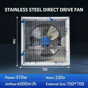 700*700 250W 220V Fan Negative Pressure Green House Greenhouse Poultry Farm Wall Exhaust Negative Pressure Fan for Cooling
