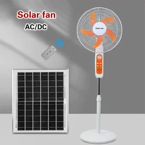 768/16-inch Brushless Solar Fan with Solar Panel and Remote Control, Designed for Household, Outdoor, Camping and Fishing Use