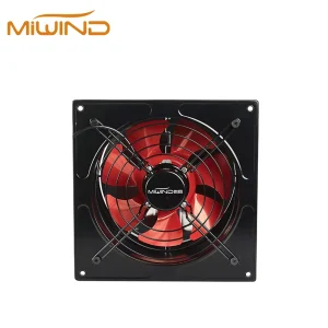 8, 10, or 12 Inch High-Speed Axial Exhaust Fan with Ball-Bearing Motor for Kitchens and Bathrooms