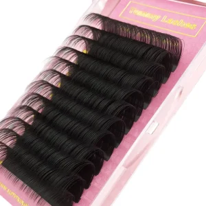 8 15mm Matte Black Synthetic Fiber Eyelash Extension Premade Fans 0.07 C Natural BC CD Curl Length Faux Eyelashes