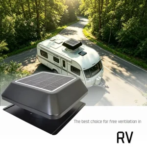 8-24V DC Reversible Solar Attic Fan Wire-Free Solar Vent IP Waterproof Silent High CFM UV Resistant with Insect Screen