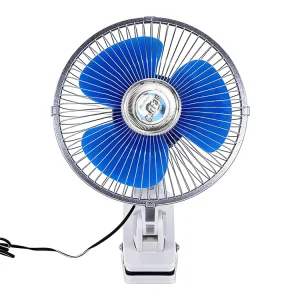 8 Inch 12V 24V DC Clip on Car Fan Oscillating Quiet Cooling Portable Auto Electric Fan with Metal Guard for Vehicle Truck SUV