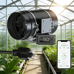8 Inch 830 CFM EC Inline Duct Fan with WiFi Smart Controller Quiet Ventilation Fan for Grow Tent Bathroom Hydroponics