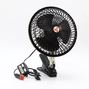 8 Inch Car Fan Fully Plastic Fully sealed Mini Car Fan Truck 3 White Black Car Fan