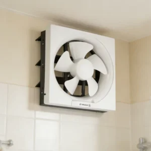 8 Inch Full Plastic Square Wall-Mounted Electric Exhaust Fan with Auto Shutter and Copper Wire Motor