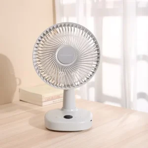 8 Inch Minimalist Desktop Fan Silent Oscillating Adjustable Tilt Angle Quiet Cooling USB Rechargeable Table Fan for Office Home