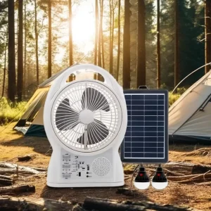 8 Inch Multifunctional Bluetooth Solar Fan with AC DC Charging Long Battery Life & Good Sound Quality Popular Product