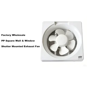8 Inch PP Plastic Square Wall Mounted Window Shutter Exhaust Fan Low Noise Full Copper Motor for Bathroom Kitchen OEM