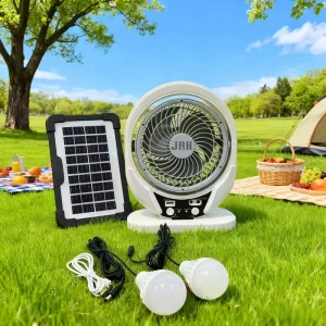 8 Inch Recharge USB Small Charging Portable Desktop Electric Outdoor Fan Household Foreign Trade LED Tabletop Solar Fan
