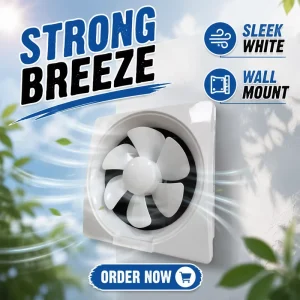 8 Inch Silent Electric Axial Home Bathroom Exhaust Fan with Two Ball Bearing 200mm Wall Fan Customizable OEM Plastic Wire Motor