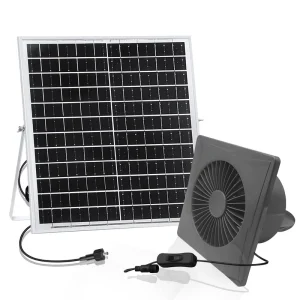 8 Inch Solar Ventilation Wall Mounted Extractor Kit 20W Panel Wall for Chicken Coop Shed Solar Panel Fans