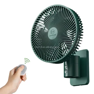 8 Inch Wall Mount Oscillating Fan With 4 Speed Settings Energy Saving 90 Degree Oscillating Remove Control Timer Function