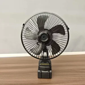 8 inch Oscillating Fan with Metal Mesh Grille 2 Speed Settings and Rechargeable Lithium Battery