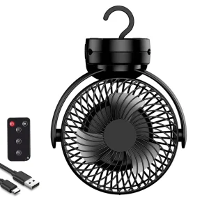 8000mAh Rechargeable Mini Portable Fan Clip-on Desk Stand Hanging Multi-function Office Outdoor Camping Golf Cart Stroller Fan