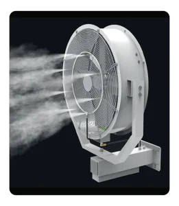 800mm Wall Mount Oscillating Fog Greenhouse Public Place Water Spraying Humidification Ventilation Equipment Fan