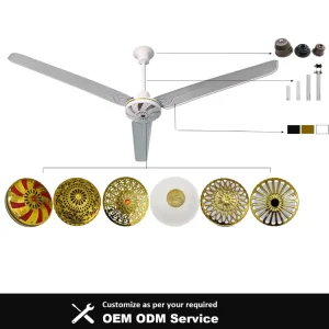 80W 3-Blade 56-Inch AC Motor Metal Ceiling Fan Durable Strong Wind Silent Operation Energy Saving Class a Energy Household Use