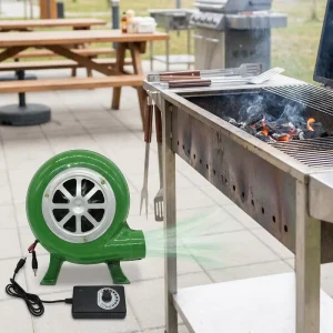 80W DC 12V/220V Electric BBQ Forge Blower Fan Speed Controller High Airflow Ball Baering Camping Stove Fireplace Exhaust Fan OEM