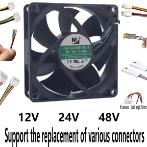 80mm 8025 Fan 24v Dc Blower 5v 12v Brushless Axial Projector Cooling Fan 24V 12V 8025 DA08025B12UH DC12V Refrigerator Axial Fan