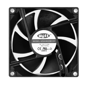80mm High Airflow Brushless Axial Flow DC 12V Ball Bearing Exhaust Fan WSA8020 OEM ODM Plastic for Industrial Cooling System