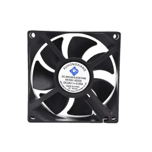 80mm High Speed DC Brushless Ball Bearing Cooling Fan 12V 80*80*25mm Full Black Single Frame 7 Blade Axial Flow Fans High Temp