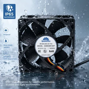 80x80x25mm IP65 Waterproof DC Axial Cooling Fan 12V 24V Brushless Industrial Ventilation Fan for Outdoor Equipment