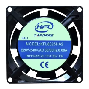 80x80x25mm Low Noise 110V 220V AC Axial Flow Fan with 14-23CFM Airflow and 1700-2700RPM for EV Charger Industry