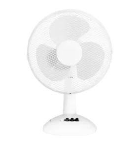 9-Inch Plastic Electric AC Motor Table Fan with 3 Speeds, 30-34 dB Low Noise, Mechanical Control